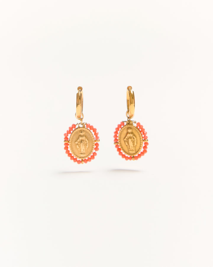 Santa Hoops Earrings - Corail